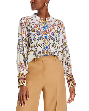 Shelby Floral Print Silk Blouse
