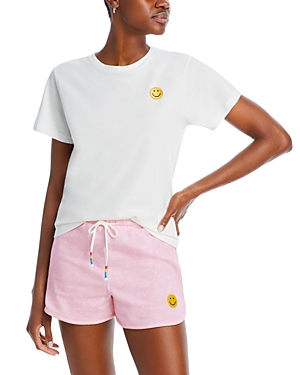 Aqua Short Sleeve Smiley Patch Tee - 100% Exclusive In White