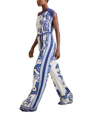 REISS - Diana Printed Belted Jumpsuit