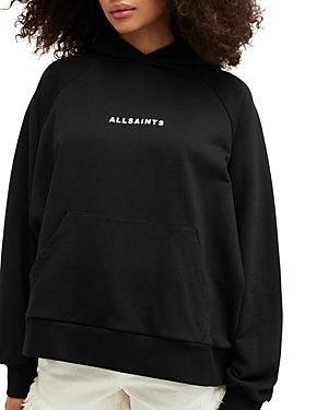 Shop Allsaints Cotton Tour Hoodie In Black
