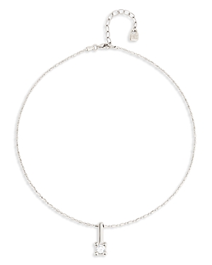 Uno De 50 Divine White Zirconia Pendant Necklace, 13.4-17.7 In Metallic