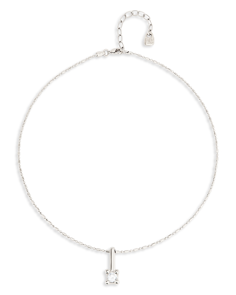 UNOde50 Sterling Silver-Plated Necklace with White Central Cubic Zirconia