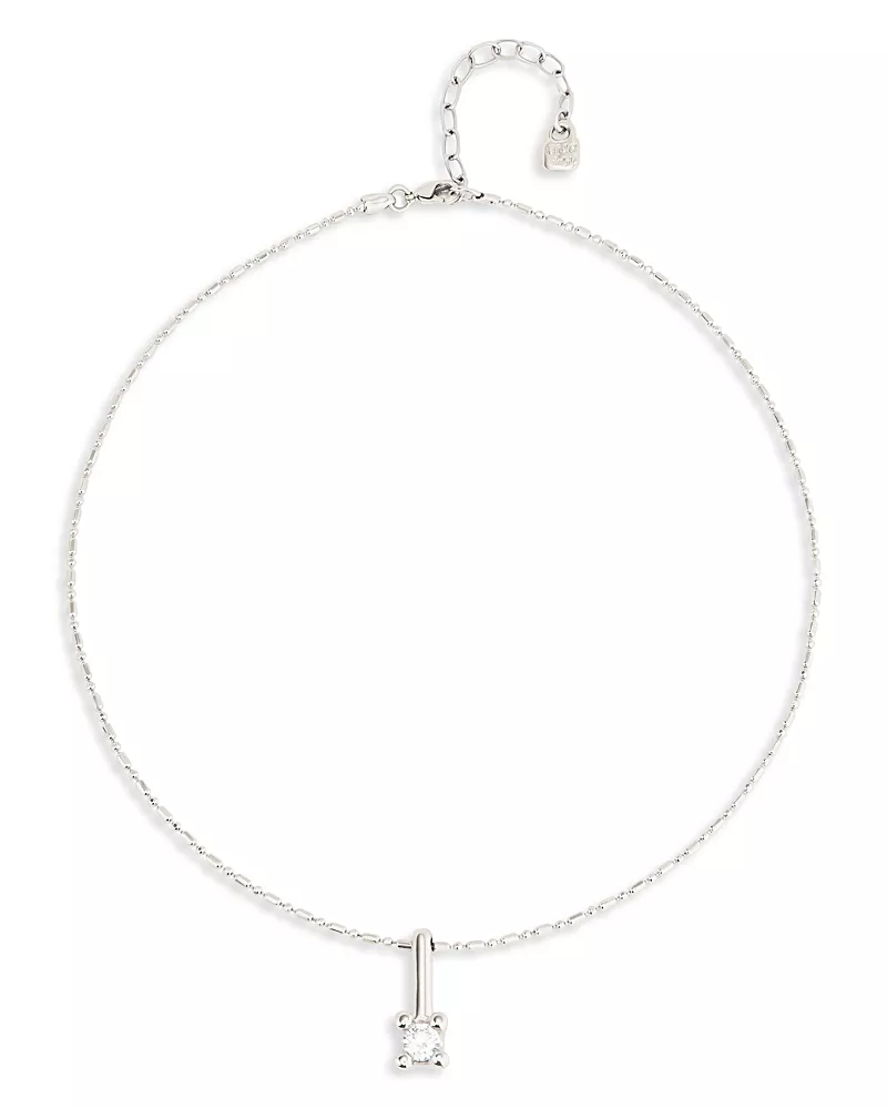 UNOde50 Sterling Silver-Plated Necklace with White Central Cubic Zirconia