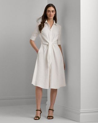 Ralph Lauren Petites Linen Tie Front Dress | Bloomingdale's Women
