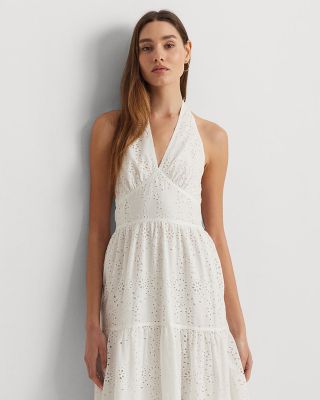 Ralph Lauren Cotton Tiered Halter Dress ☆ふんわりワンピース Eyelet Cotton Tiered Halter Dress