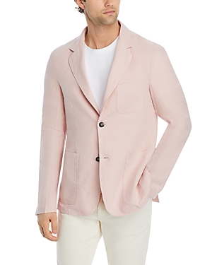 Shop Canali Garment Dyed Linen Unstructured Sport Coat In Pink
