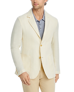 Shop Canali Garment Dyed Linen Unstructured Sport Coat In White
