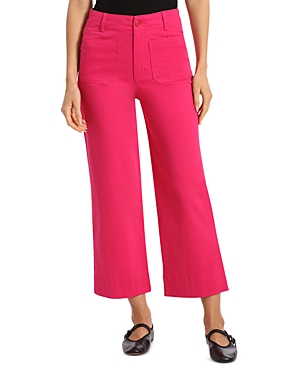 Bagatelle High Rise Patch Pockets Crop Trousers In Pink Peacock