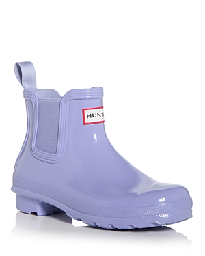 Shop Hunter Women's Original Gloss Chelsea Rain Boots In Drifting Tide