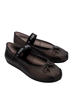 Melissa Sophie Ad Ballet Flats Pearly Black In Pearly Black