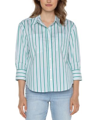 Liverpool Los Angeles - Cropped Button Up Shirt