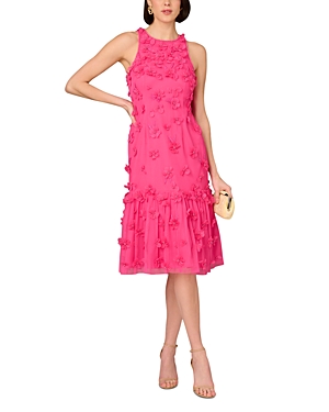 Shop Aidan Mattox Embellished Midi Dress In Electric Pink