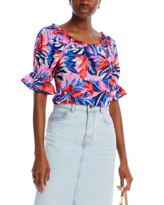 Status by Chenault - Printed Ruffle Trim Top