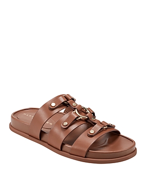 Marc Fisher Ltd Women's Verity Almond Toe Triple Strap Sandals In Medium Natrual