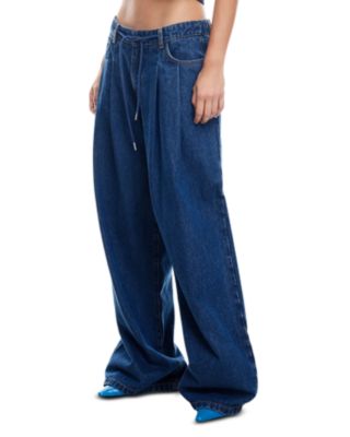 Lioness - Slouched Tie Up Jeans in Dark Denim