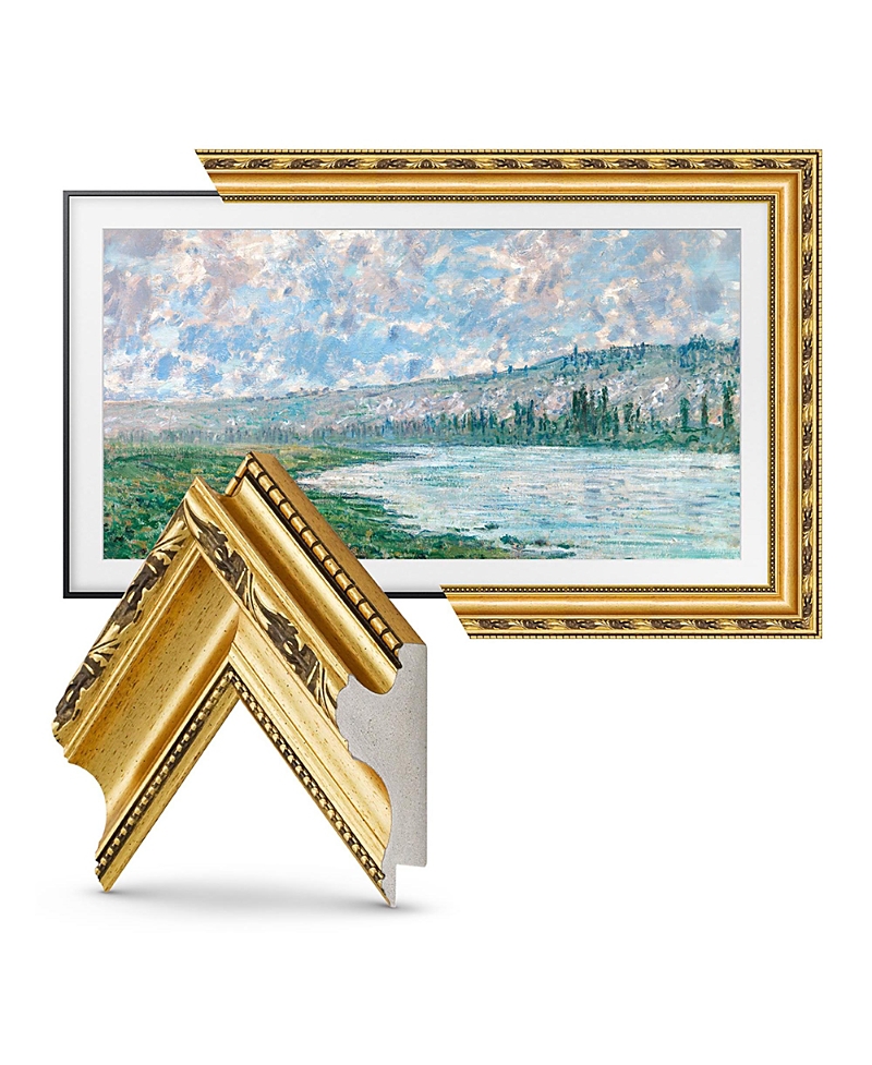 Deco Tv Frames 75 Customizable Frame For Samsung The Frame Tv 2021-2024 In Ornate Gold