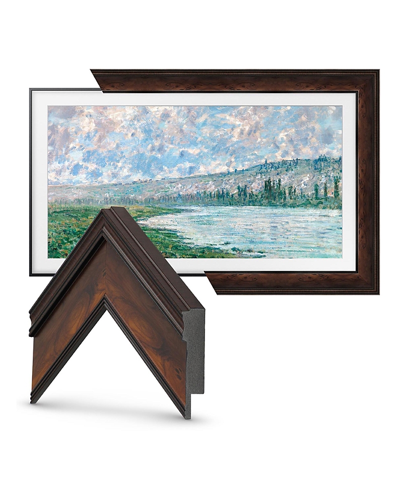 Deco Tv Frames 75 Customizable Frame For Samsung The Frame Tv 2021-2024 In Burlwood