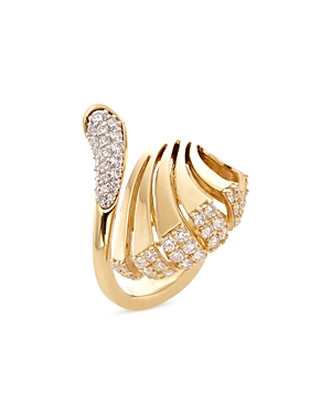 18K Yellow Gold Raggi Diamond Fan Ring