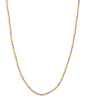 Gurhan 24k Yellow Gold Tourmaline Hammered Bead Necklace, 16 In Purple/gold