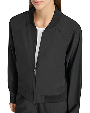 Shop Marc New York Light Weight Stretch Woven Bomber Jacket In Black