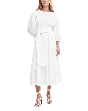 Shop Barbour Kelburn Midi Dress In White