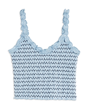 Shop Katiejnyc Girls' Tween Shari Embroidered Top - Big Kid In Baby Blue