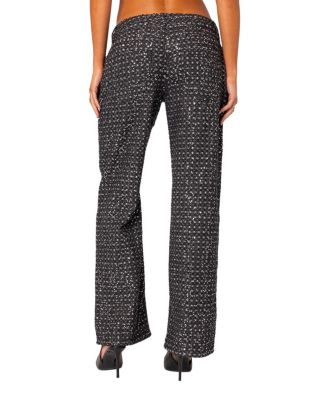 Nyah Sequin Loose Fit Jeans in Black