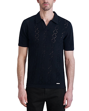 Cotton Perforated Knit Polo