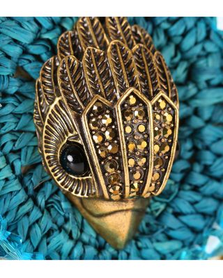 Raffia Evil Eye Basket Tote