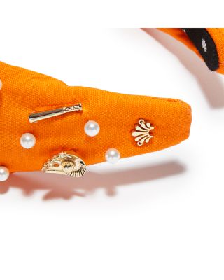 Lele Sadoughi Orange Knotted Headband Lele Sadoughi Terry Cloth Knotted Headband in Orange Multi  main image 3