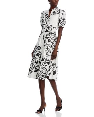 T Tahari - Floral Button Down Midi Dress