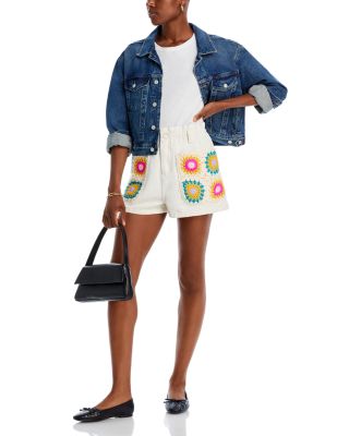 Embroidered Paperbag Shorts