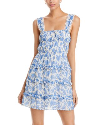 AQUA - Printed Ruffled Tank Dress - Exclusive
