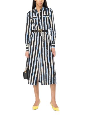 open lace back dress Mini shirt dress with fringing main image 0