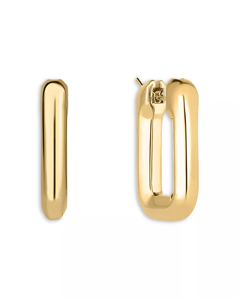 Roberto Coin 18K Yellow Gold Designer Gold Square Hoop Earrings