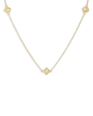Roberto Coin 18K Yellow Gold Palazzo Ducale Diamond Three Station Collar Necklace, 18