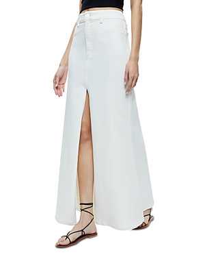 Shop Alice And Olivia Rye High Rise Maxi Skirt In Off White