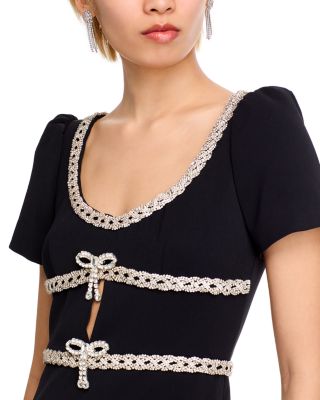 Crepe Diamante Midi Dress