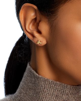 Bumble Bee Stud Earrings in 14K Yellow Gold