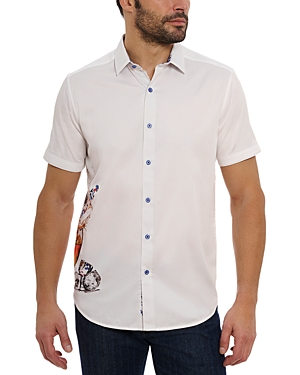Shop Robert Graham Ice & Dice Short Sleeve Shirt In White