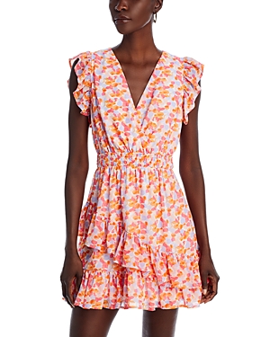 Shop Aqua Painted Dot Ruffle Mini Dress - 100% Exclusive In Multi