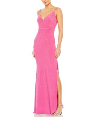 Mac Duggal - Rhinestone Embellished V-Neck Gown