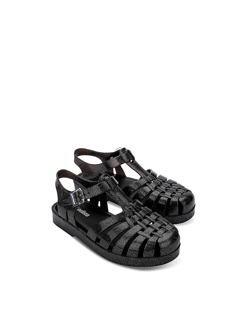 Mini Melissa Unisex Mini Possession Sandals - Toddler, Little Kid, Big Kid In Glitter Black