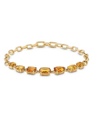 Marbella Chain Necklace in 18K Yellow Gold with Citrine and Madeira Citrine, 19"