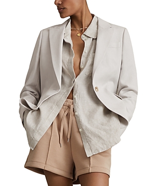 Shop Reiss Petite Farrah Tailored Blazer In Light Grey
