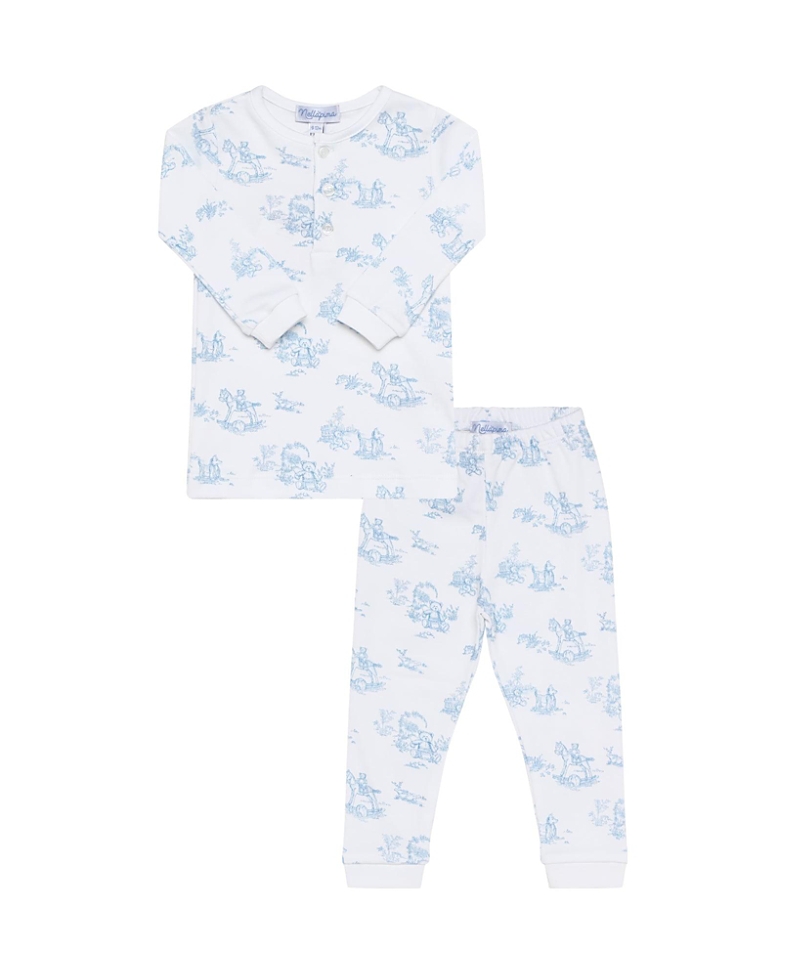 Nellapima Boys' Blue Toile Print Pajama - Baby
