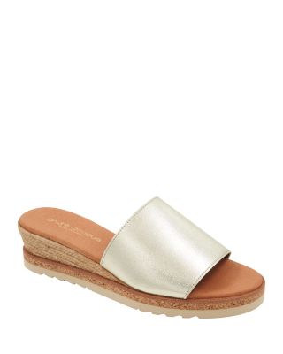 Andre Assous Women's Nessie Slip On Slide Espadrille Wedge Sandals