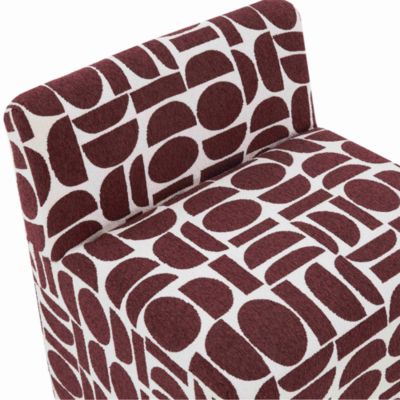  Pippa Geometric Jacquard Weave Stool in Merlot