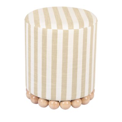 Dex Striped Linen Ottoman