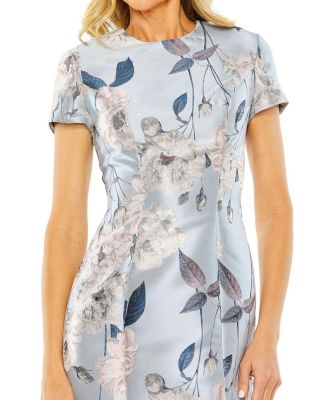 Women's Short Sleeve Fitted Floral Mini Dress